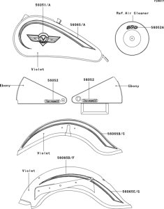 VN800 Decals(violet)(vn800-b7)