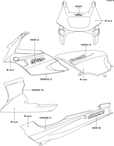 EX500 Decals(black)(ex500-d5)
