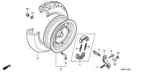 NHX110 Rear wheel complete assy