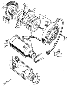 CB450 Alternator + starter motor