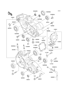 KX125 Картер двигателя