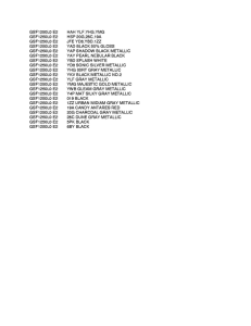 GSF1250 Color chart