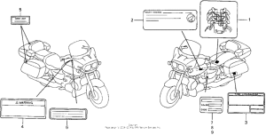 GL1500CF Лейбл предостережения