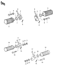 KZ400 Подножки