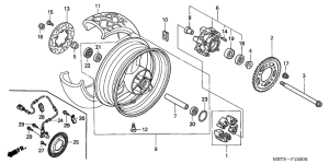 XL1000V Rear wheel complete assy