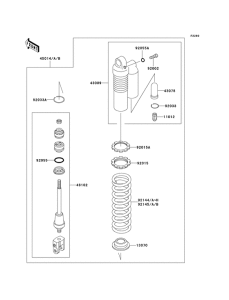 KX100 Абсорбер удавный в сборе задний
