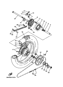 SR125 Rear wheel complete assy
