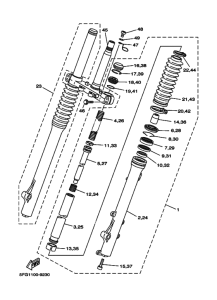 TTR225 Вилка передней оси