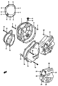 GSX-750 Crankcase cover ass`y  (v