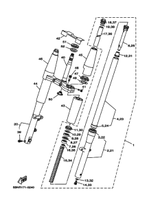 XVS650A Вилка передней оси