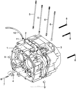 TL125 Right crankcase + left crankcase
