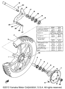 XS750E Переднее колесо