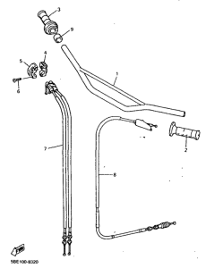 WR400F Steering handle. cable