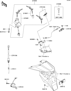 ZR750 Замок зажигания