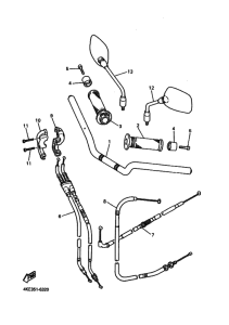 XJ600N Рулевой рычаг и кабель