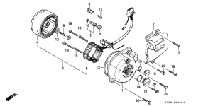 XL185 Left crankcase cover /  generator