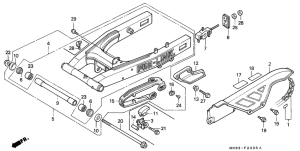 NX650 Rear fork / chain case