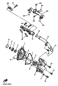 FZR1000 FZR1000W Водяная помпа