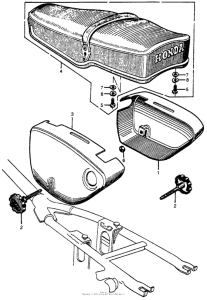 CB77 Air cleaner case + seat