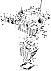SL125 Цилиндр и головка цилиндра