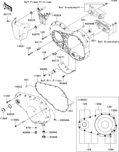 VN2000 Левая крышка двигателя