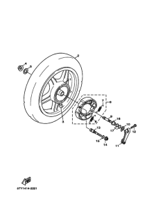 XC125 Rear wheel complete assy