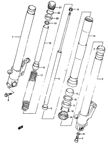 RG125 Передняя вилка