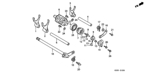 NSR125R Shift drum / shift fork