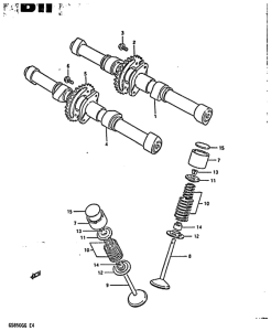 GS850 Распределительный вал-клапаны