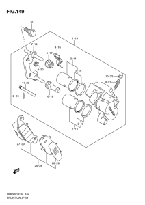 DL650 Передний суппорт