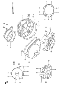 GSX600 Crankcase cover ass`y  (v