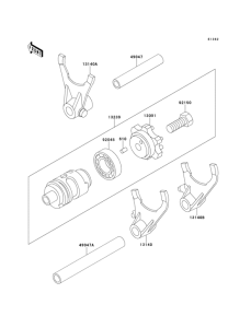 KX500 Change drum / shift fork