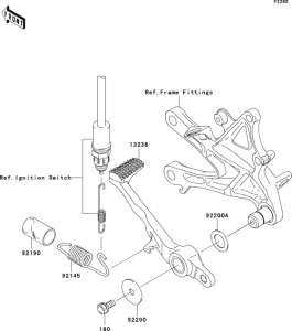 ZX1000 Педаль тормоза