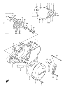 RMX250 Crankcase cover ass`y  (v