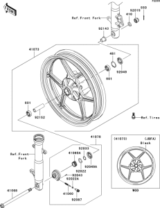 EX250 Переднее колесо