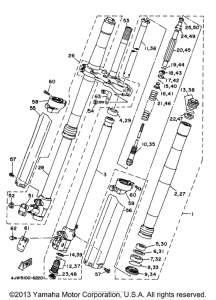 WR250Z Передняя вилка