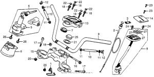 CX500 Handlebar + top bridge + key set