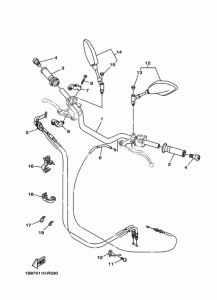FZ09 Steering handle & cable