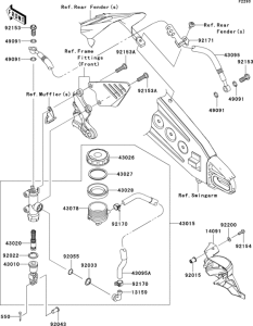 ZX600 Задний торм цилиндр
