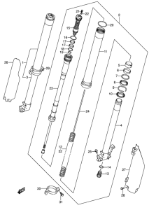 RM125 Передняя вилка