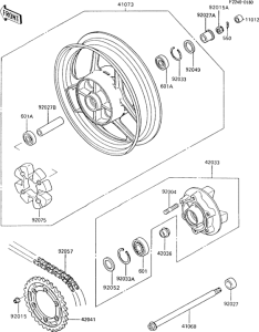 ZX600 Задняя ступица колеса