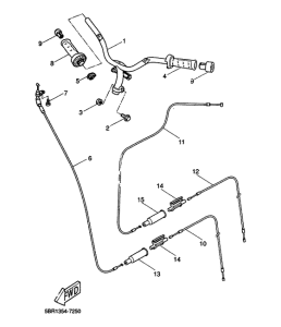 YQ50 Steering handle. cable
