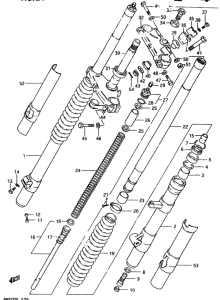 RM500 Вилка передней оси