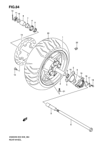 AN650 (ABS) Rear wheel complete assy