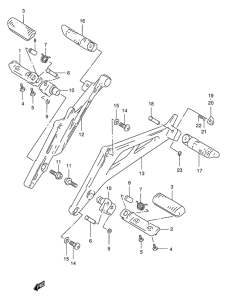 GSX400 Подножки