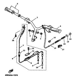 YW100T Steering handle. cable
