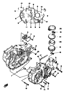 XT500 Картер двигателя