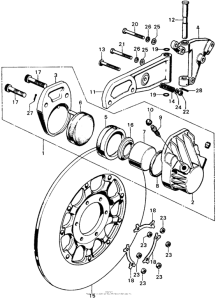CB450 Front brake caliper + frontbrake disk k3-k4
