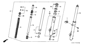 CR80R Вилка передней оси