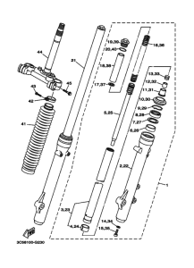 XT250 XT250Z Вилка передней оси